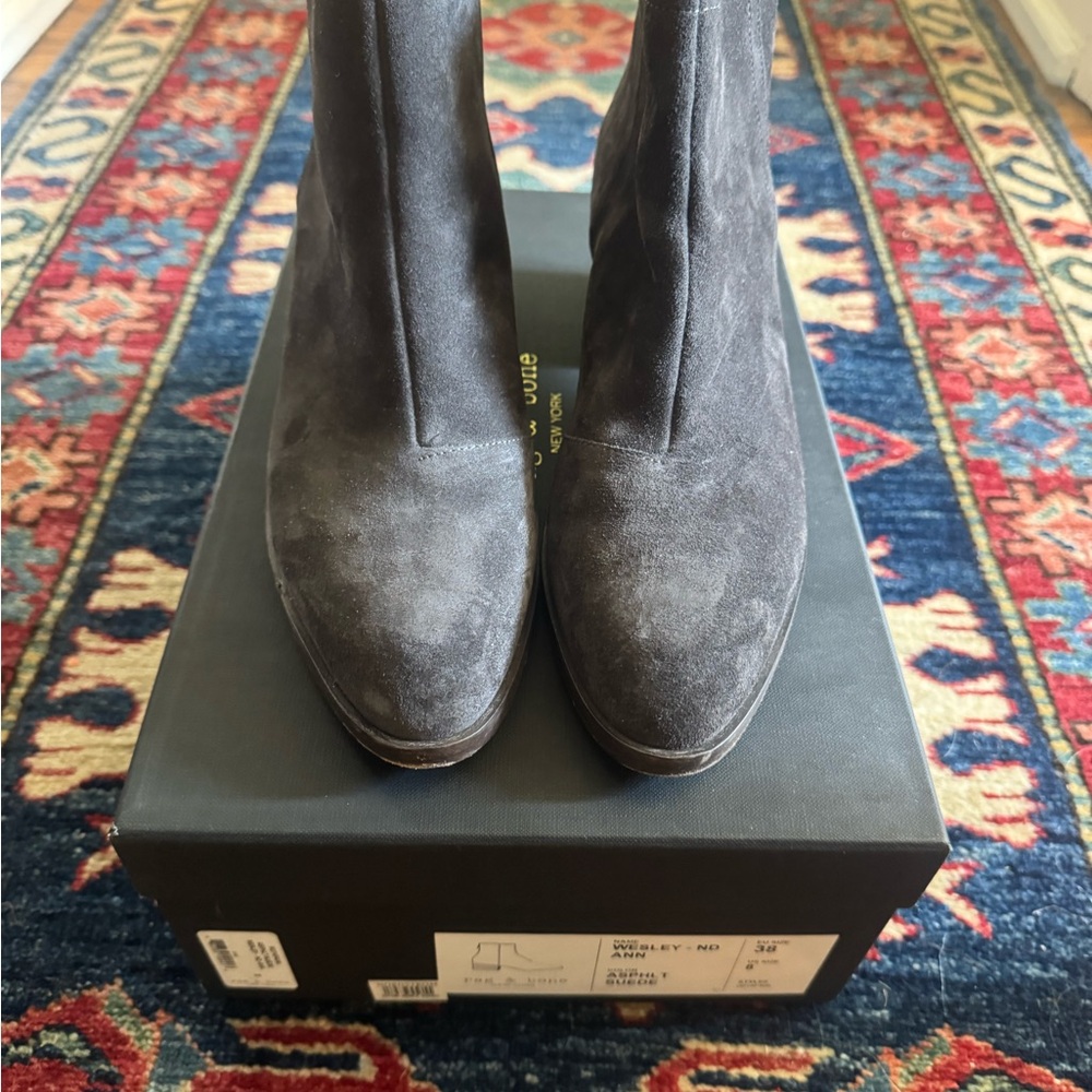 Rag & Bone Charcoal Suede Wesley Heeled Boots